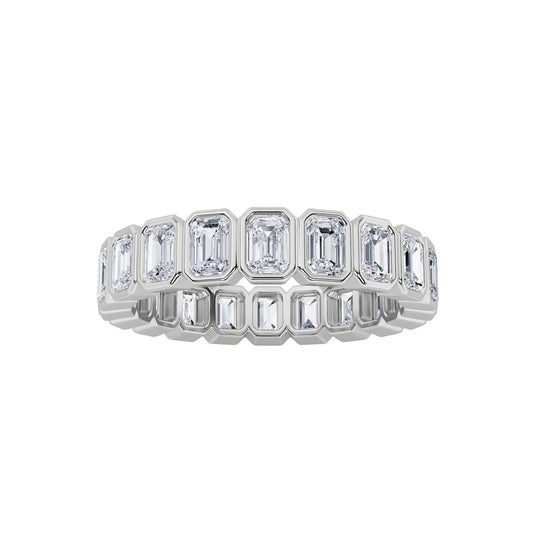 2.5CTW Emerald Shaped Lab Grown Diamond (F/VS) Eternity Band Ring in 14K Gold