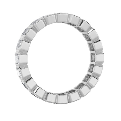 2.5CTW Emerald Shaped Lab Grown Diamond (F/VS) Eternity Band Ring in 14K Gold