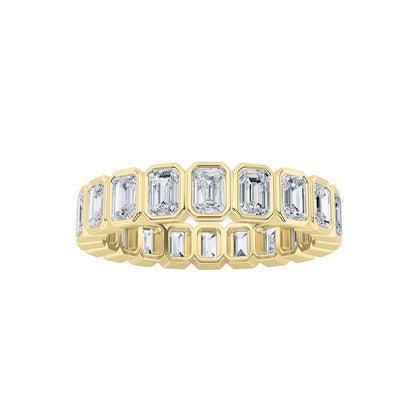 2.5CTW Emerald Shaped Lab Grown Diamond (F/VS) Eternity Band Ring in 14K Gold