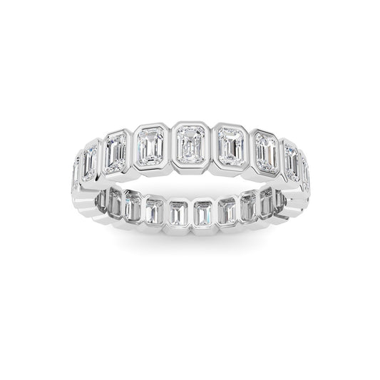 2.6CTW Emerald Shaped Lab Grown Diamond (F/VS) Eternity Band Ring in 14K Gold