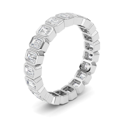 2.6CTW Emerald Shaped Lab Grown Diamond (F/VS) Eternity Band Ring in 14K Gold