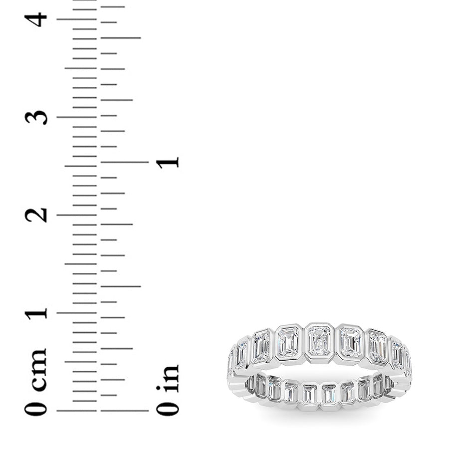 2.6CTW Emerald Shaped Lab Grown Diamond (F/VS) Eternity Band Ring in 14K Gold