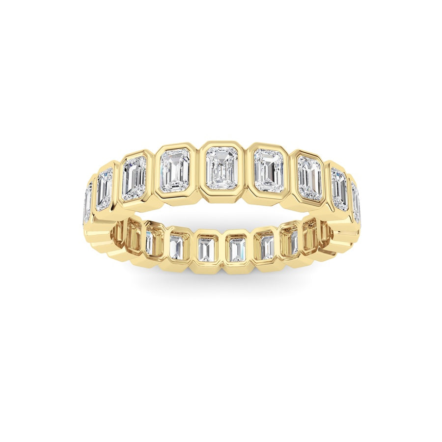2.6CTW Emerald Shaped Lab Grown Diamond (F/VS) Eternity Band Ring in 14K Gold