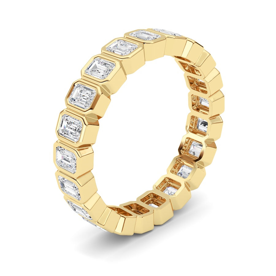 2.6CTW Emerald Shaped Lab Grown Diamond (F/VS) Eternity Band Ring in 14K Gold
