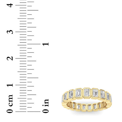 2.6CTW Emerald Shaped Lab Grown Diamond (F/VS) Eternity Band Ring in 14K Gold