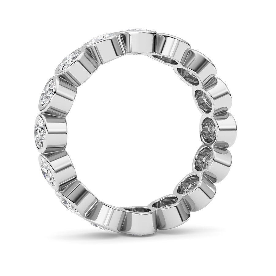 2CTW Oval Shaped Lab Grown Diamond (F/VS) Eternity Band Ring in 14K Gold
