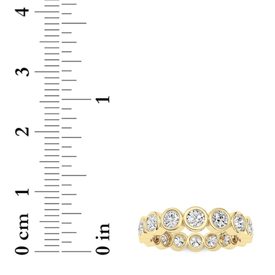 2CTW Round Shaped Lab Grown Diamond (F/VS) Eternity Band Ring in 14K Gold