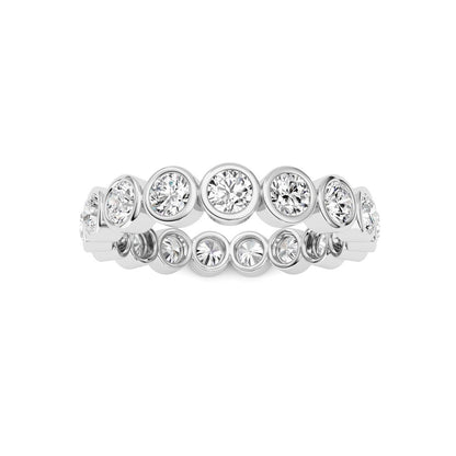 2.2CTW Round Shaped Lab Grown Diamond (F/VS) Eternity Band Ring in 14K Gold