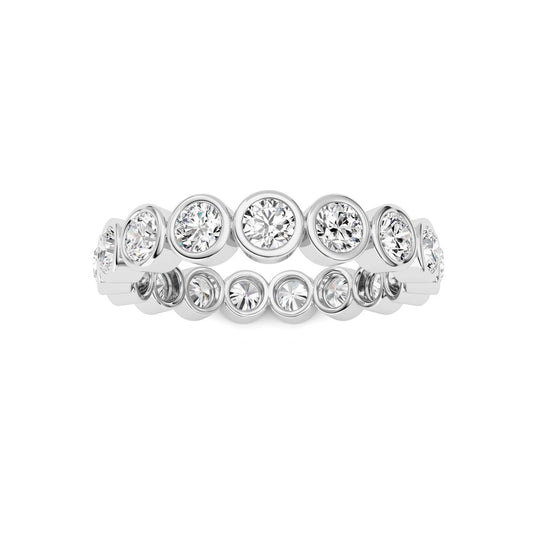 2.2CTW Round Shaped Lab Grown Diamond (F/VS) Eternity Band Ring in 14K Gold