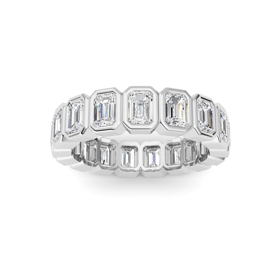 2.5CTW Emerald Shaped Lab Grown Diamond (F/VS) Eternity Band Ring in 14K Gold