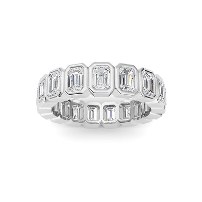 2.5CTW Emerald Shaped Lab Grown Diamond (F/VS) Eternity Band Ring in 14K Gold