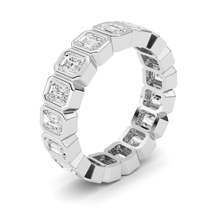 2.5CTW Emerald Shaped Lab Grown Diamond (F/VS) Eternity Band Ring in 14K Gold