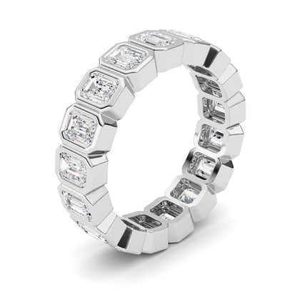 2.5CTW Emerald Shaped Lab Grown Diamond (F/VS) Eternity Band Ring in 14K Gold