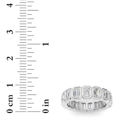 2.5CTW Emerald Shaped Lab Grown Diamond (F/VS) Eternity Band Ring in 14K Gold