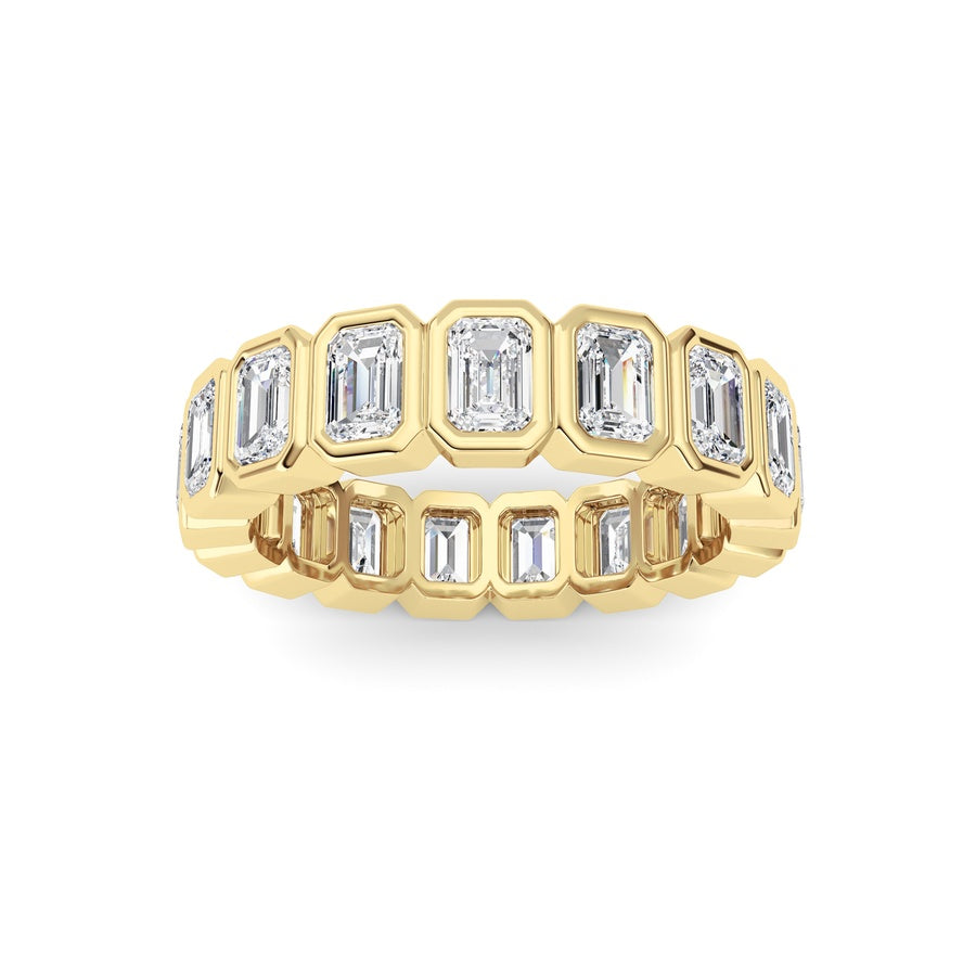 2.5CTW Emerald Shaped Lab Grown Diamond (F/VS) Eternity Band Ring in 14K Gold