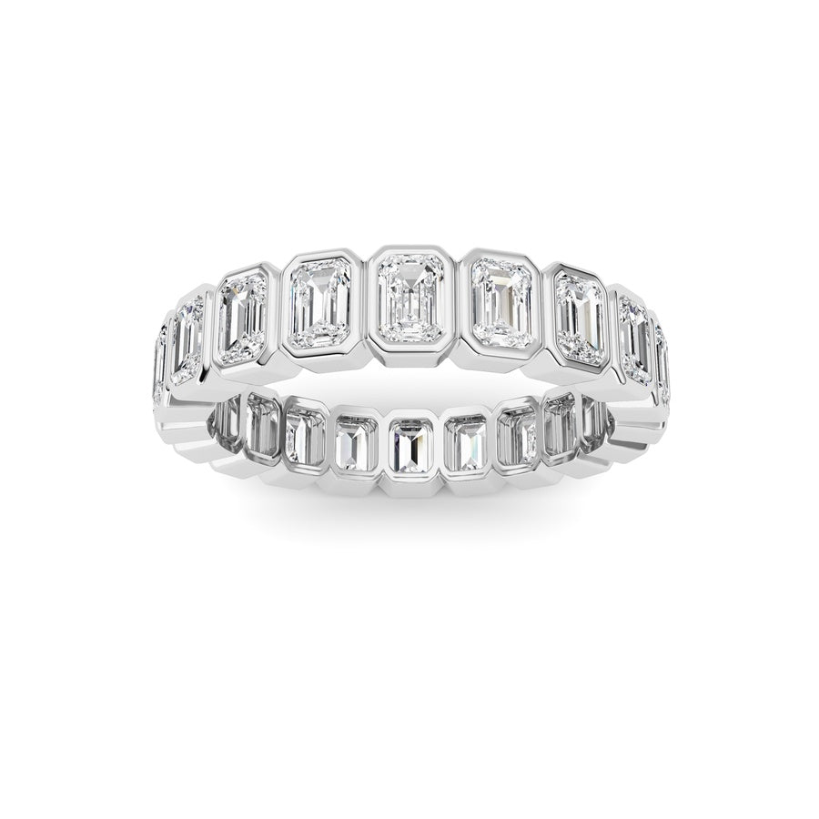 3.00CTW Emerald Shaped Lab Grown Diamond (F/VS) Eternity Band Ring in 14K Gold