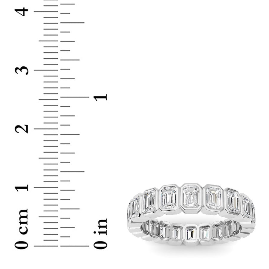 3.00CTW Emerald Shaped Lab Grown Diamond (F/VS) Eternity Band Ring in 14K Gold