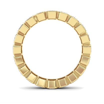 3.00CTW Emerald Shaped Lab Grown Diamond (F/VS) Eternity Band Ring in 14K Gold