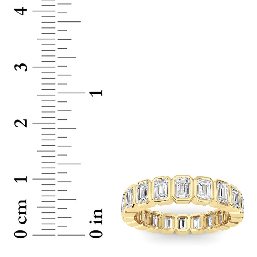 3.00CTW Emerald Shaped Lab Grown Diamond (F/VS) Eternity Band Ring in 14K Gold