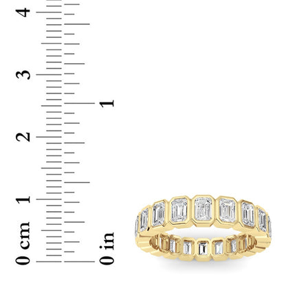 3.00CTW Emerald Shaped Lab Grown Diamond (F/VS) Eternity Band Ring in 14K Gold