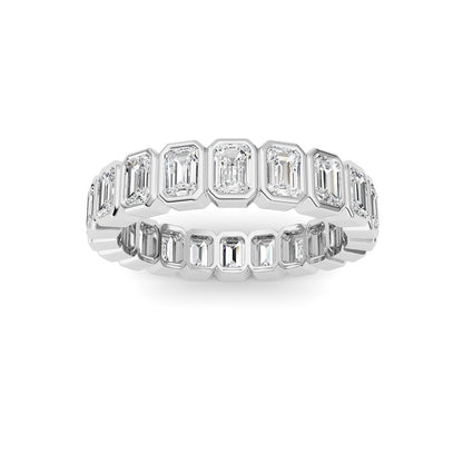 3.00CTW Emerald Shaped Lab Grown Diamond (F/VS) Eternity Band Ring in 14K Gold