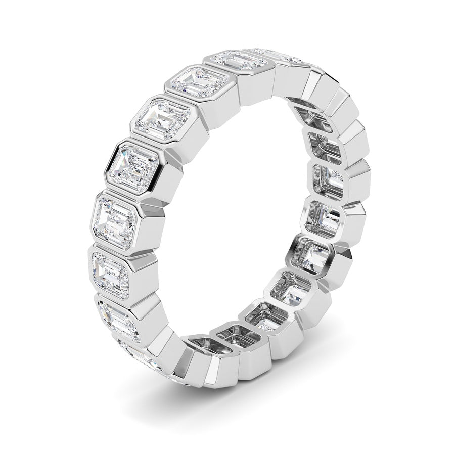 3.00CTW Emerald Shaped Lab Grown Diamond (F/VS) Eternity Band Ring in 14K Gold