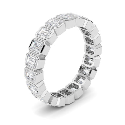 3.00CTW Emerald Shaped Lab Grown Diamond (F/VS) Eternity Band Ring in 14K Gold