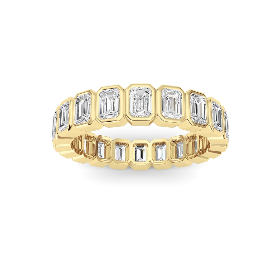 3.00CTW Emerald Shaped Lab Grown Diamond (F/VS) Eternity Band Ring in 14K Gold
