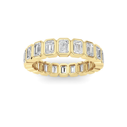 3.00CTW Emerald Shaped Lab Grown Diamond (F/VS) Eternity Band Ring in 14K Gold