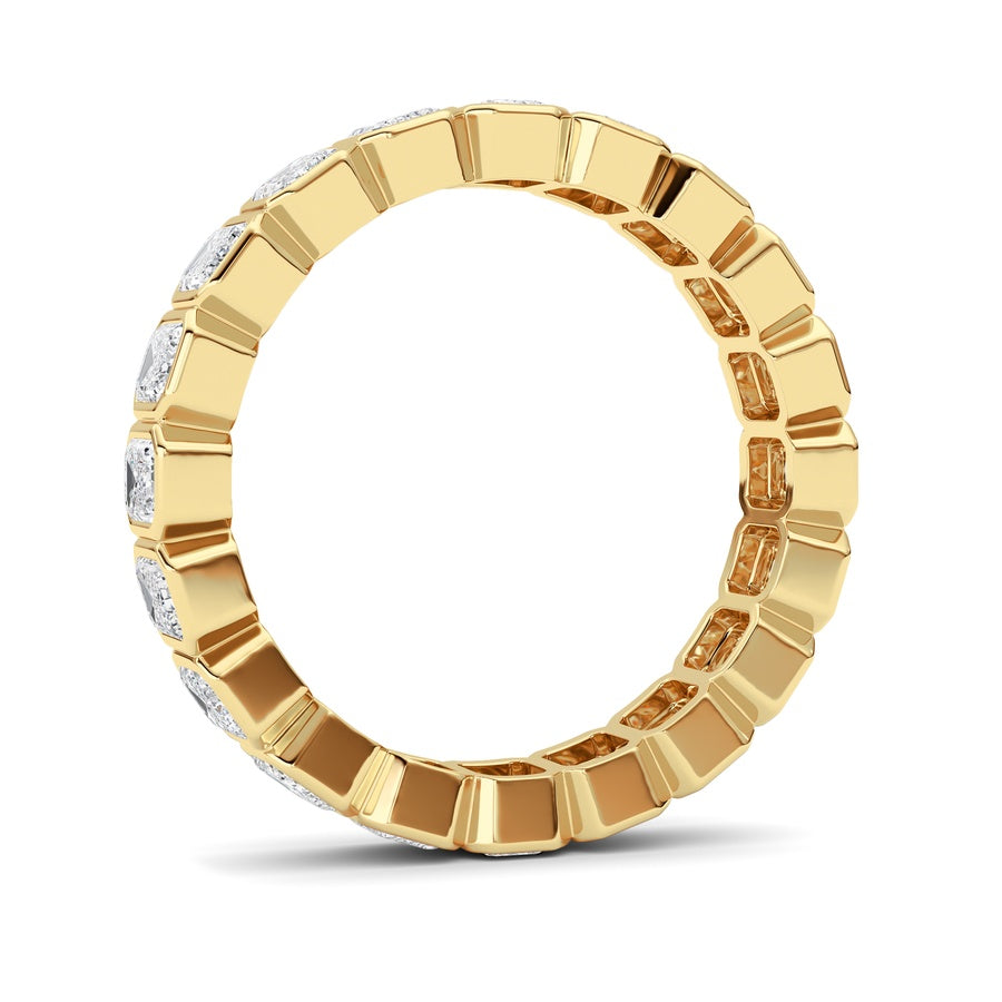3.00CTW Emerald Shaped Lab Grown Diamond (F/VS) Eternity Band Ring in 14K Gold