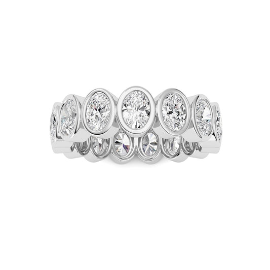 2.2CTW Oval Shaped Lab Grown Diamond (F/VS) Eternity Band Ring in 14K Gold