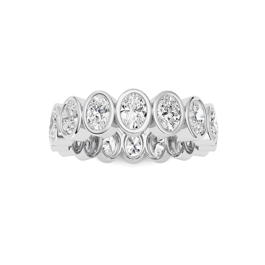 2.4CTW Oval Shaped Lab Grown Diamond (F/VS) Eternity Band Ring in 14K Gold