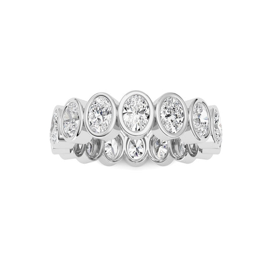 2.4CTW Oval Shaped Lab Grown Diamond (F/VS) Eternity Band Ring in 14K Gold