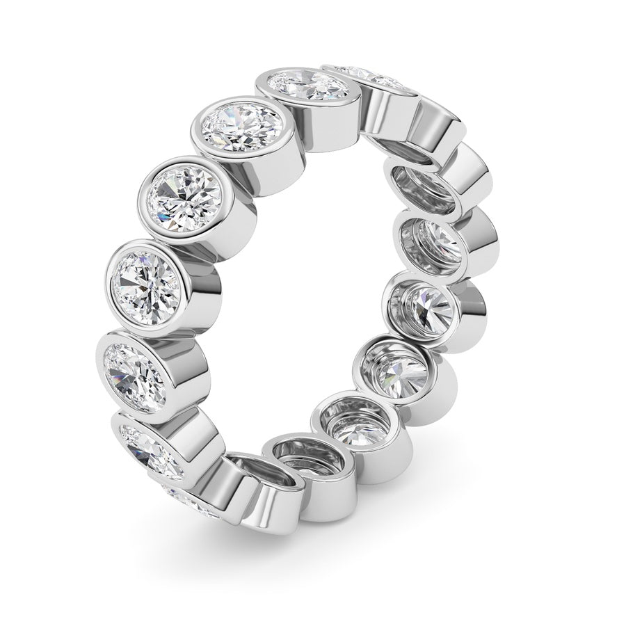 2.4CTW Oval Shaped Lab Grown Diamond (F/VS) Eternity Band Ring in 14K Gold