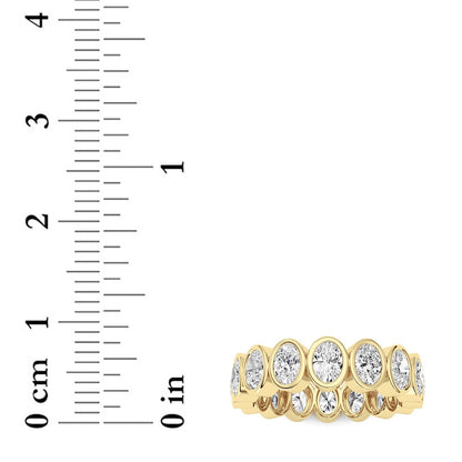 2.4CTW Oval Shaped Lab Grown Diamond (F/VS) Eternity Band Ring in 14K Gold