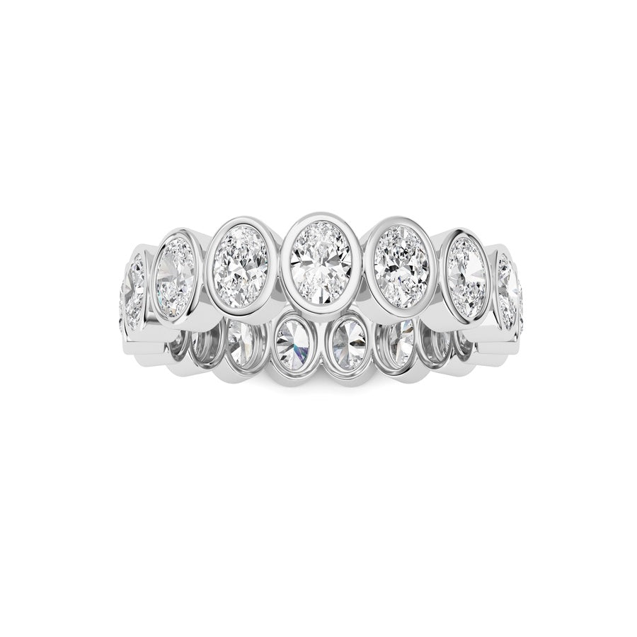 2.5CTW Oval Shaped Lab Grown Diamond (F/VS) Eternity Band Ring in 14K Gold