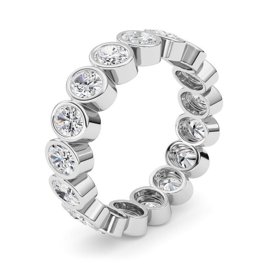 2.5CTW Oval Shaped Lab Grown Diamond (F/VS) Eternity Band Ring in 14K Gold