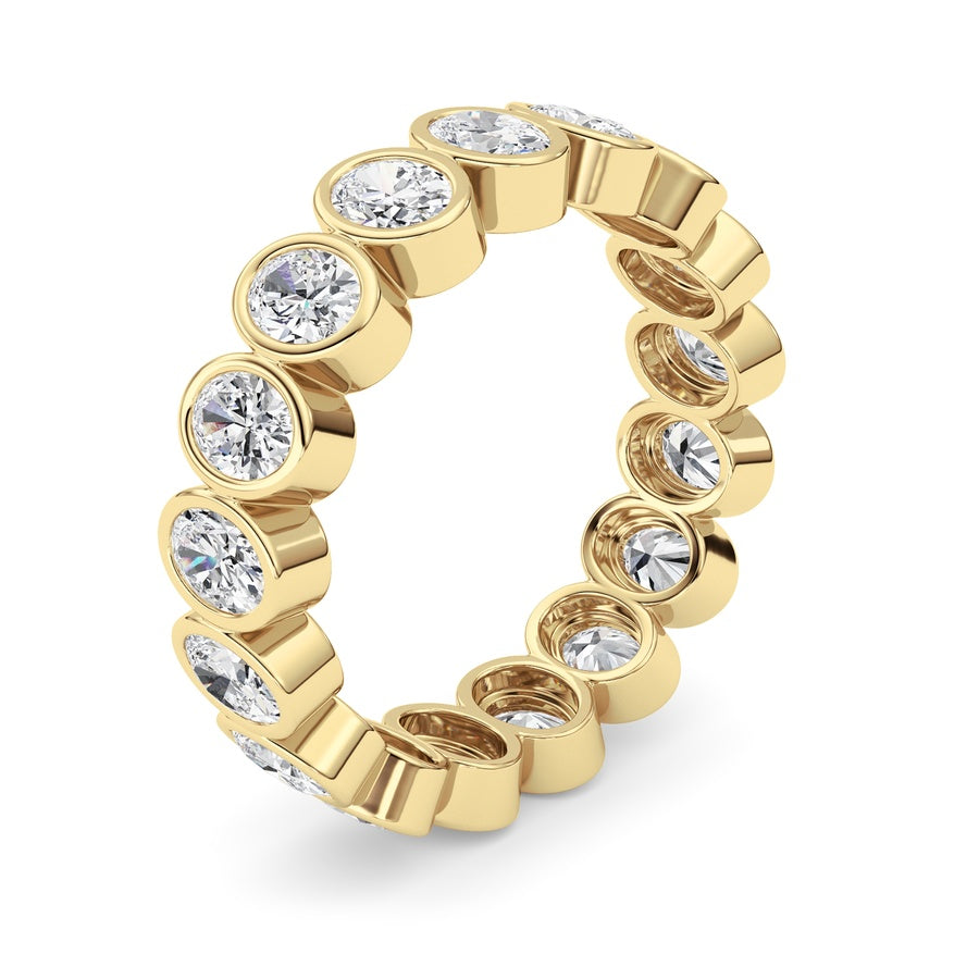 2.5CTW Oval Shaped Lab Grown Diamond (F/VS) Eternity Band Ring in 14K Gold