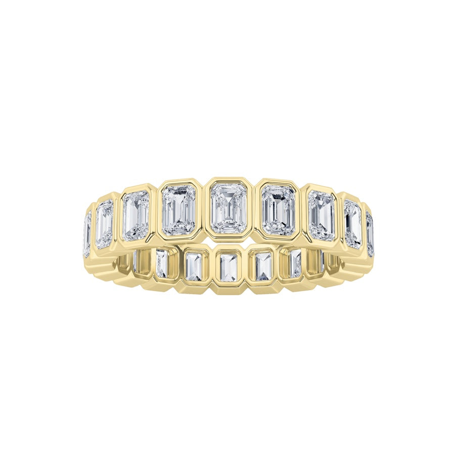 3.25CTW Emerald Shaped Lab Grown Diamond (F/VS) Eternity Band Ring in 14K Gold
