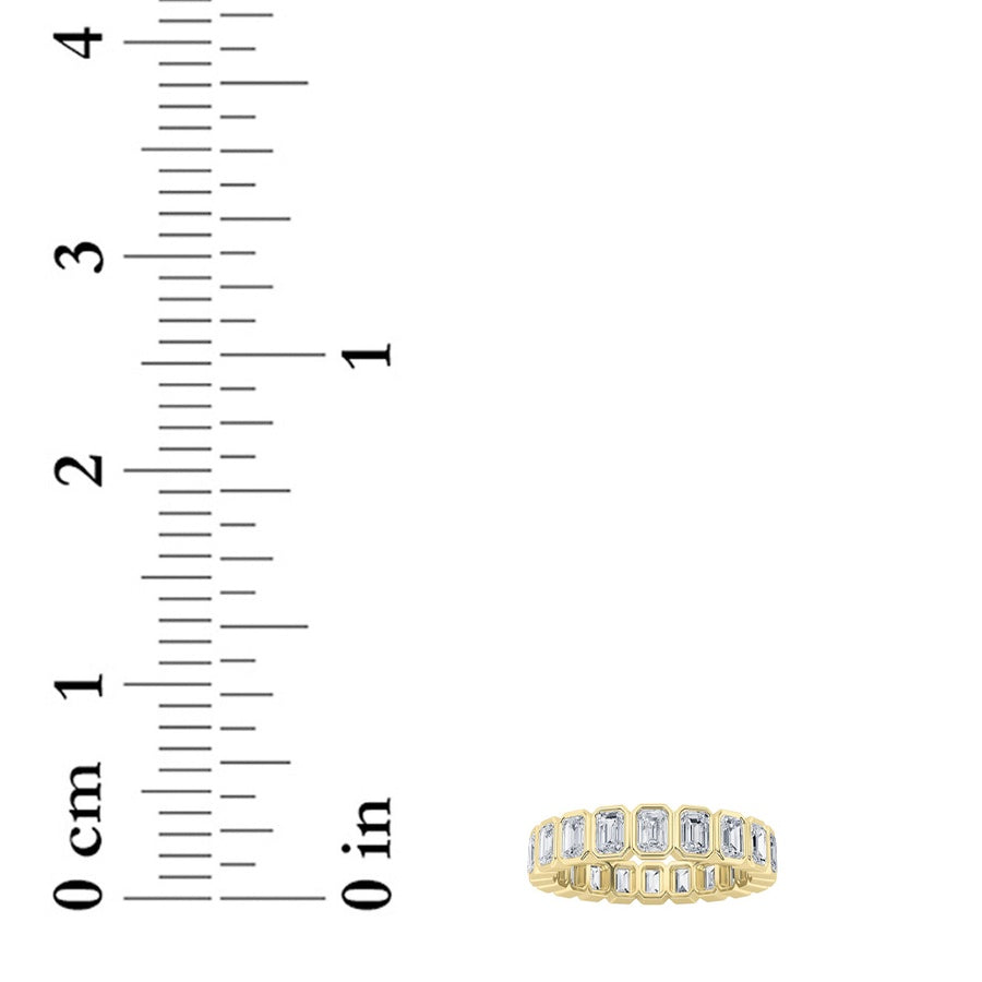 3.25CTW Emerald Shaped Lab Grown Diamond (F/VS) Eternity Band Ring in 14K Gold