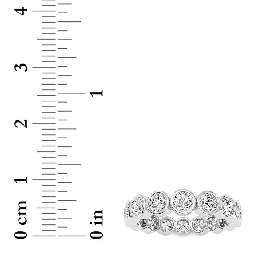 2.9CTW Round Shaped Lab Grown Diamond (F/VS) Eternity Band Ring in 14K Gold