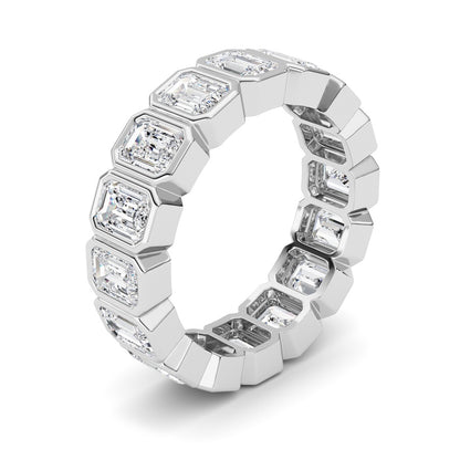 3.2CTW Emerald Shaped Lab Grown Diamond (F/VS) Eternity Band Ring in 14K Gold