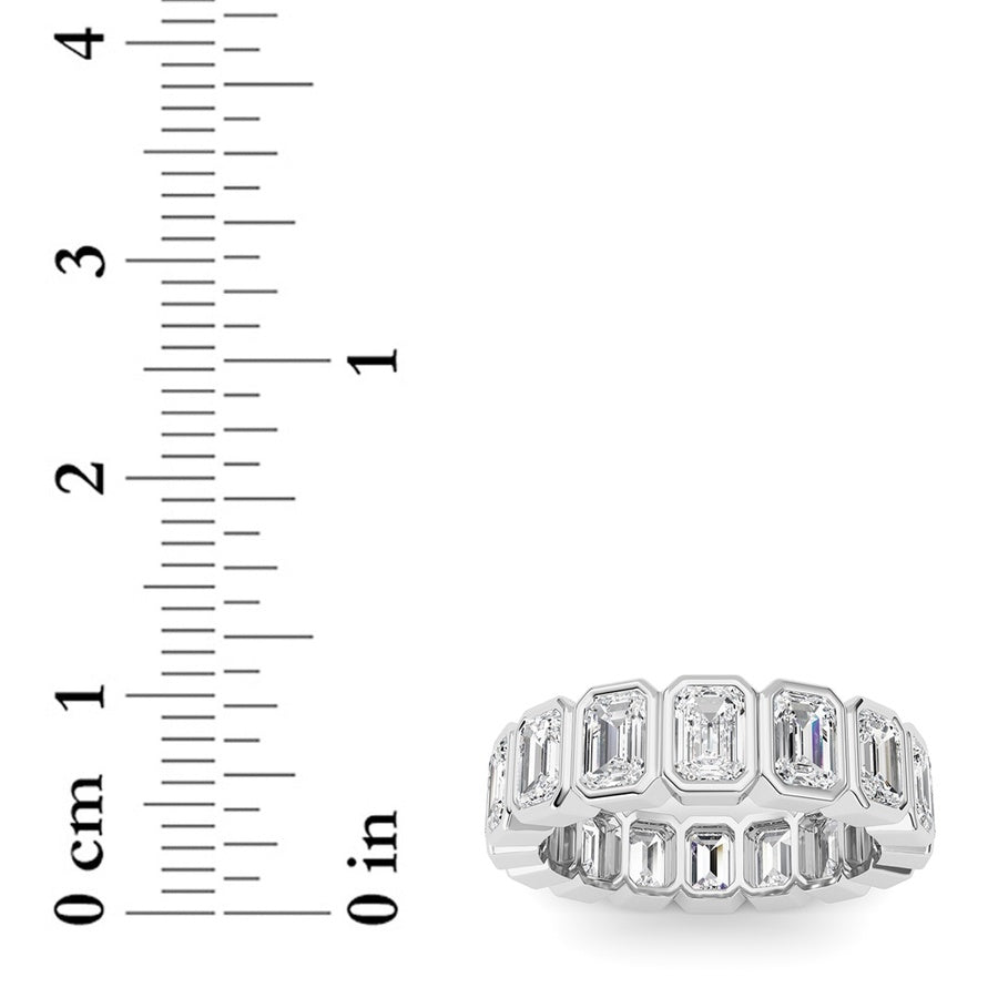 3.2CTW Emerald Shaped Lab Grown Diamond (F/VS) Eternity Band Ring in 14K Gold