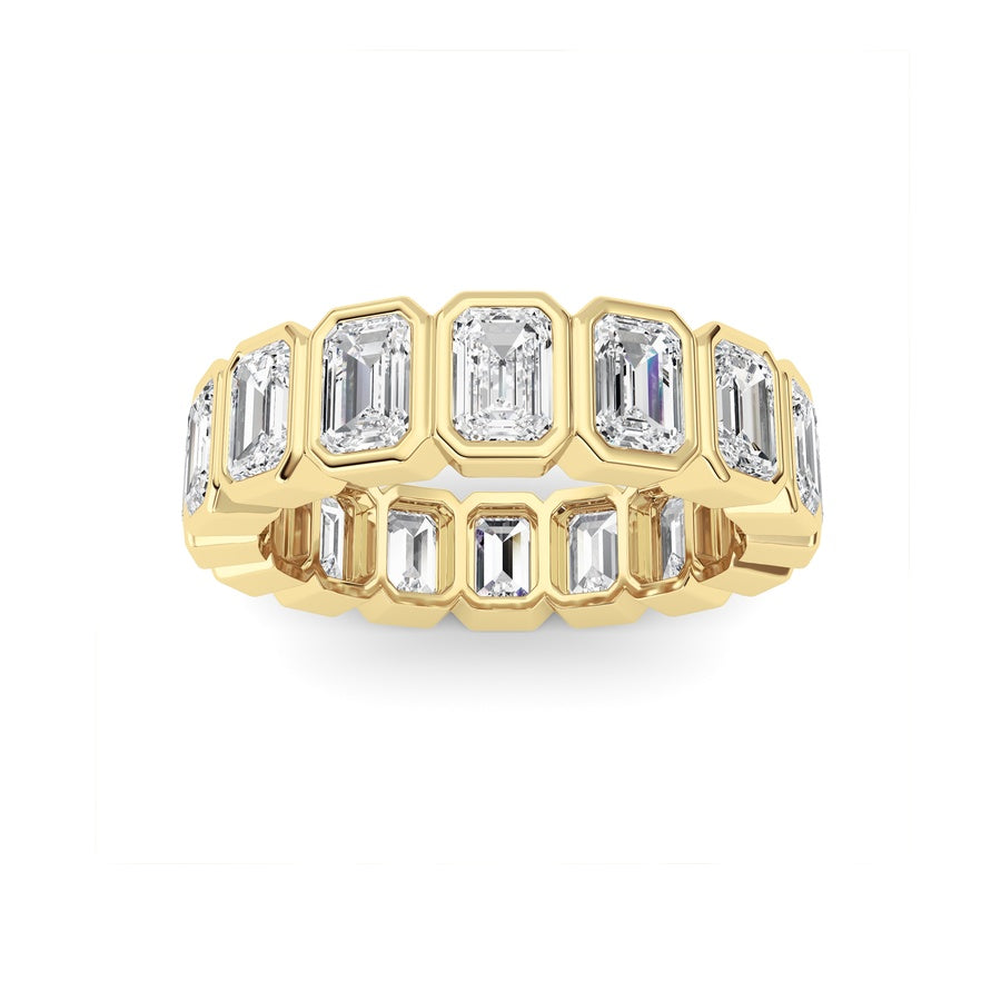 3.2CTW Emerald Shaped Lab Grown Diamond (F/VS) Eternity Band Ring in 14K Gold