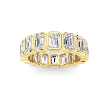 3.2CTW Emerald Shaped Lab Grown Diamond (F/VS) Eternity Band Ring in 14K Gold