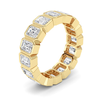 3.2CTW Emerald Shaped Lab Grown Diamond (F/VS) Eternity Band Ring in 14K Gold