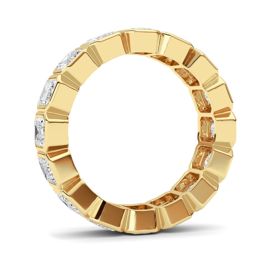 3.2CTW Emerald Shaped Lab Grown Diamond (F/VS) Eternity Band Ring in 14K Gold