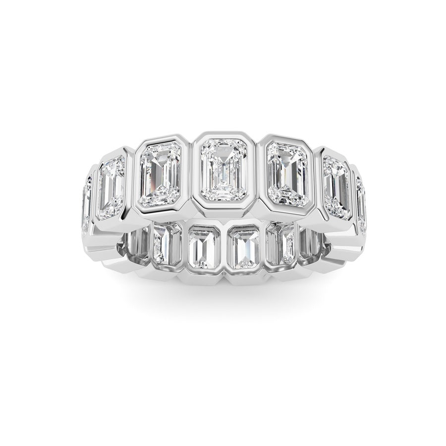 3.75CTW Emerald Shaped Lab Grown Diamond (F/VS) Eternity Band Ring in 14K Gold