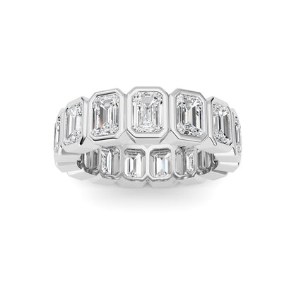 3.75CTW Emerald Shaped Lab Grown Diamond (F/VS) Eternity Band Ring in 14K Gold