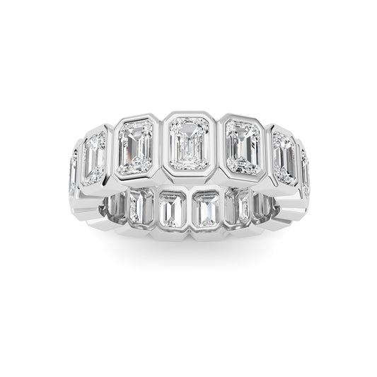 3.75CTW Emerald Shaped Lab Grown Diamond (F/VS) Eternity Band Ring in 14K Gold